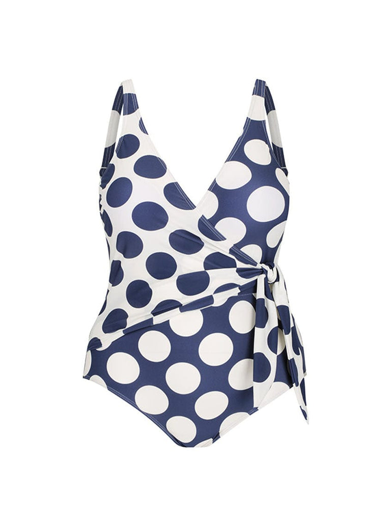Ghost mannequin of womens v neck crossover one piece swimsuit