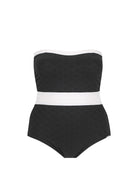 black and white bandeau women's one piece