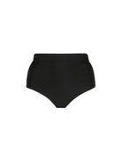 black ruched high waisted swim pant