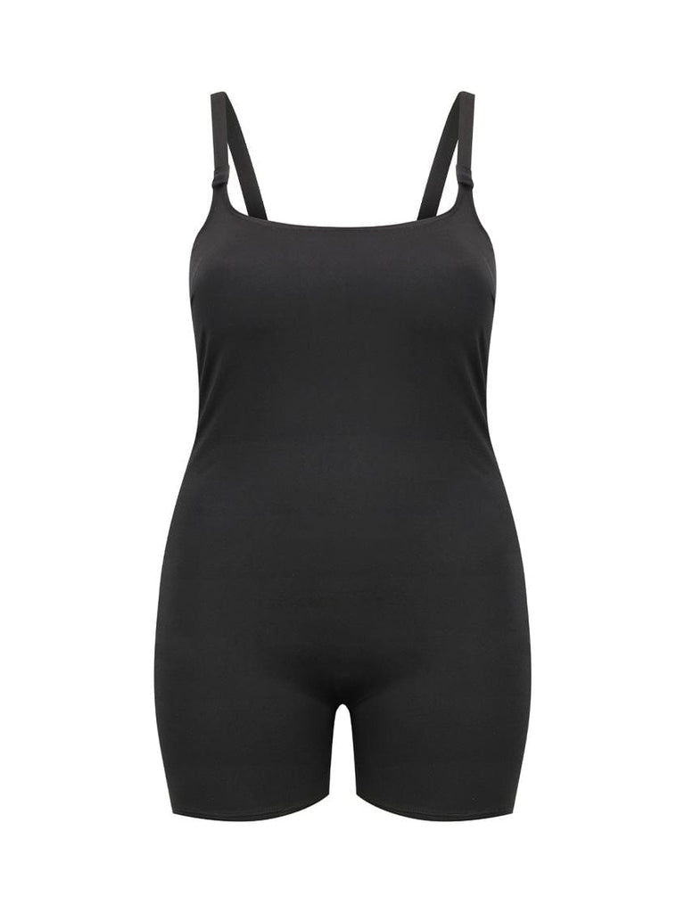 chlorine resistant black boyleg one piece