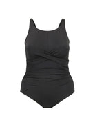women's black high neck one piece swimsuit