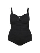 black textured swimsuit with boyleg