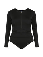 black chlorine resistant black long sleeve one piece