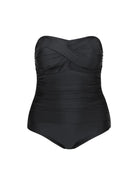 black strapless women's one piece