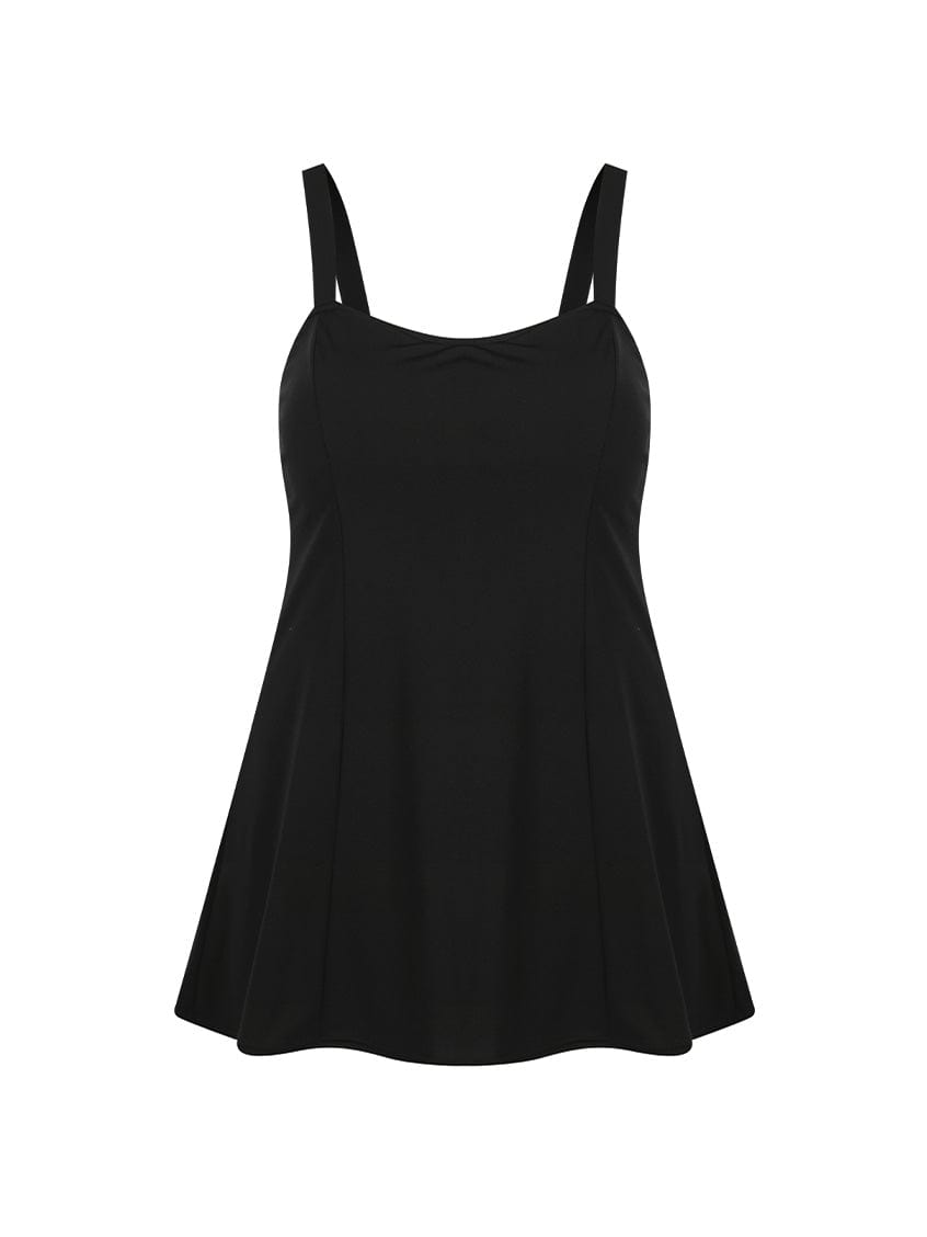 black chlorine resistant swim dress