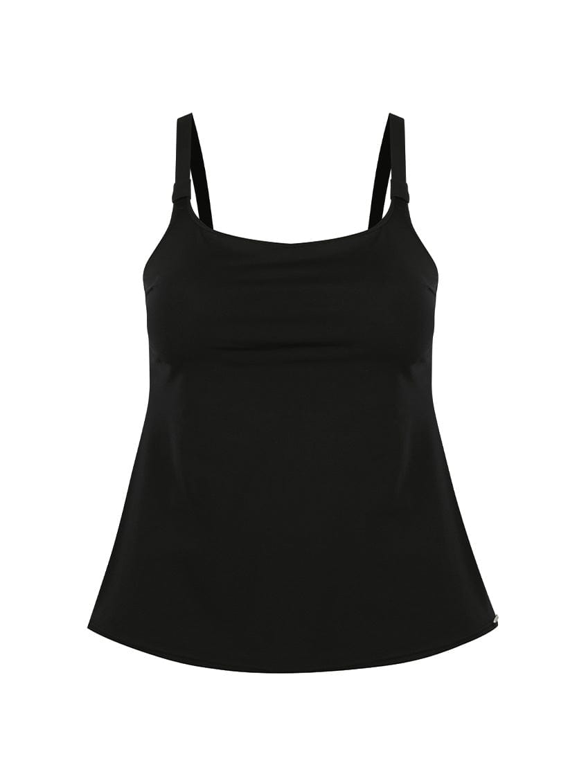 chlorine resistant black tank tankini top