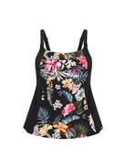 black floral women's swim tankini top