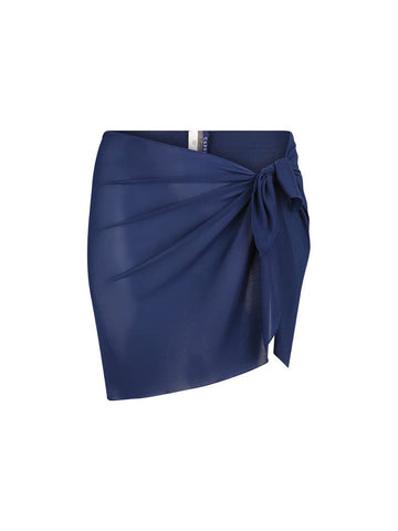 Navy Mesh Tie Skirt Short Bottom