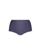 navy polka dot high waisted bikini bottom