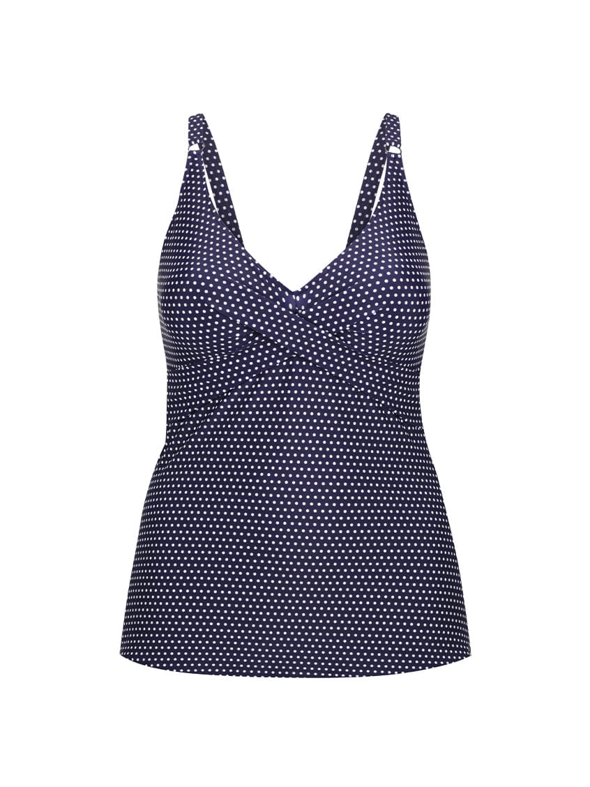 navy polka dot women's tankini