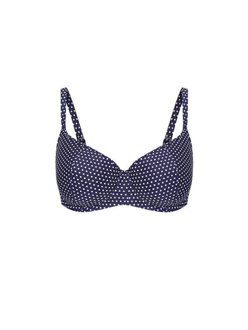 Navy and White Dots Underwire Bikini Top