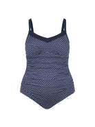 navy and white dots underwire one piece
