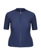 Ghost mannequin navy zip front short sleeve rash vest