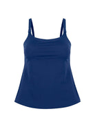 navy chlorine resistant plain tankini top
