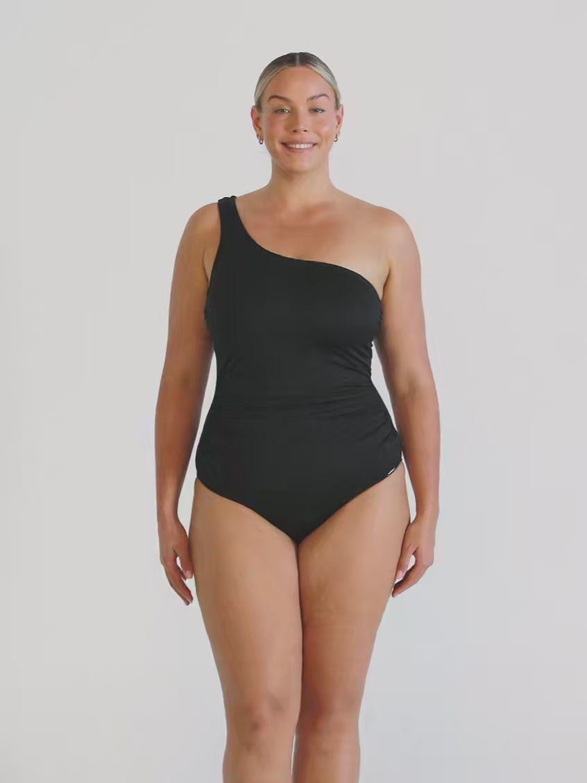 Black One Shoulder One Piece Swimsuit | A-F Cup | Capriosca