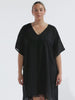 model wearing black cotton kaftan cover up