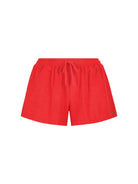 red terry towelling shorts