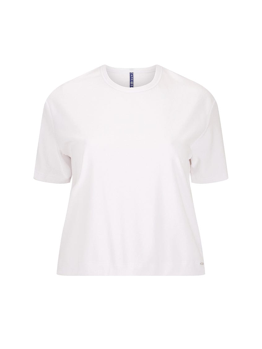 white terry towelling top