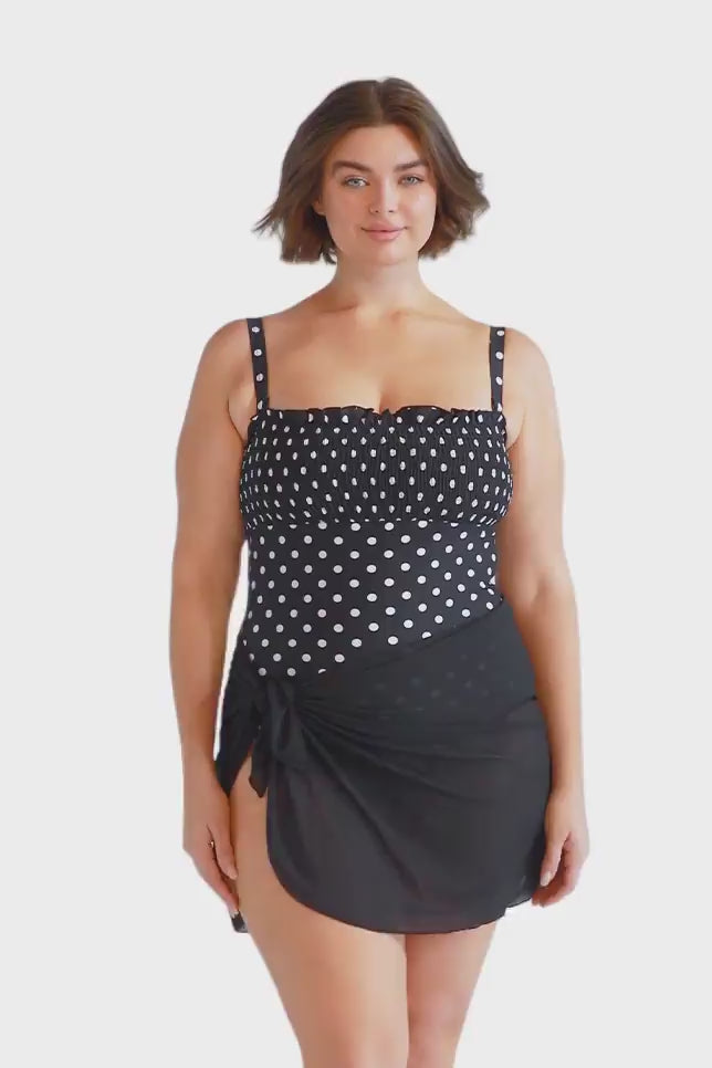 plus size model wears womens black mesh wrap beach sarong