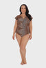 leopard print one piece swimsuit plus size