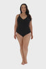 black chlorine resistant underwire one piece