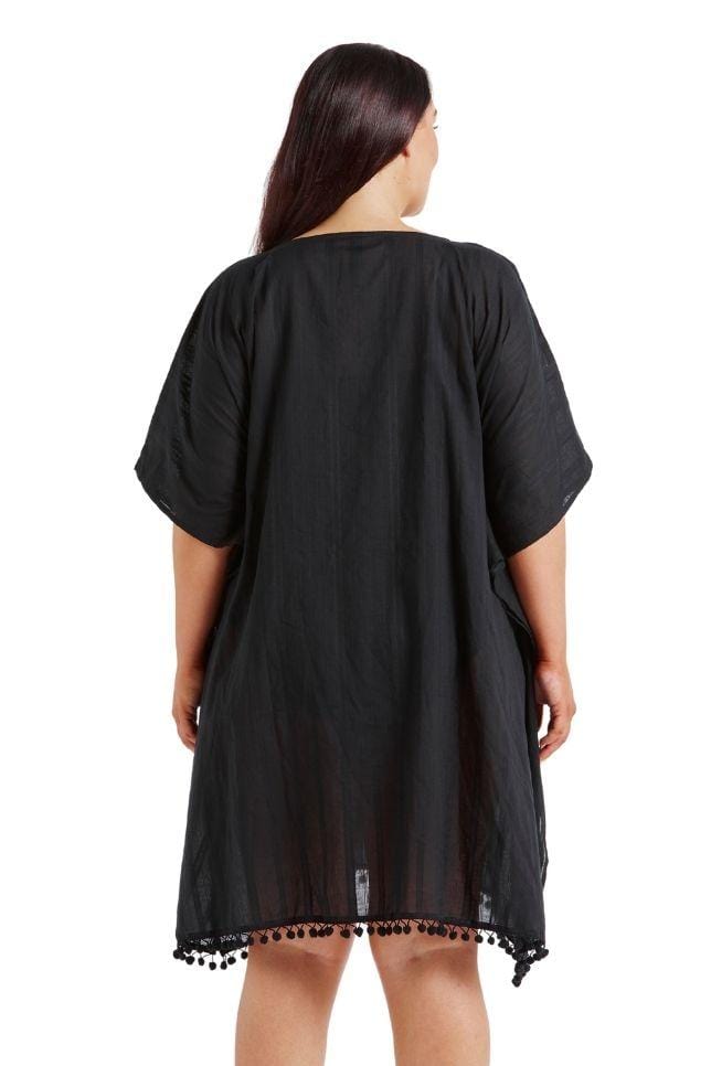 black cotton swim cover up