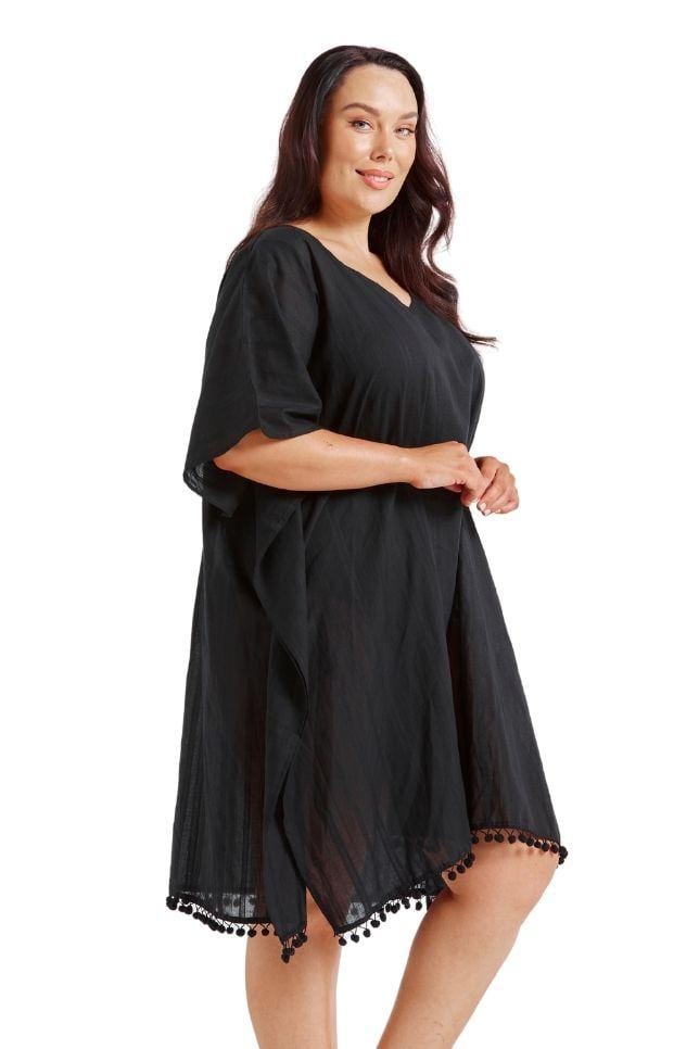 black plus size beach coverup