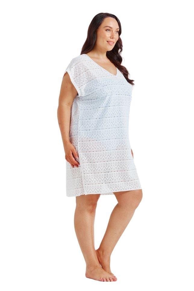 mesh beach cover up white