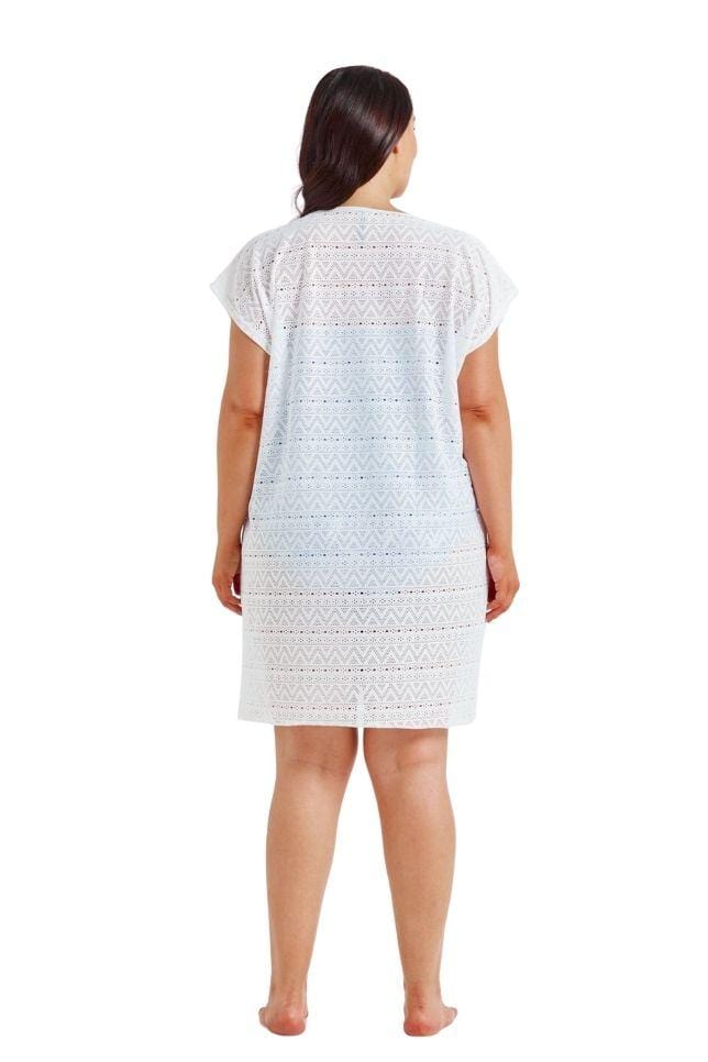 white mesh beach kaftan