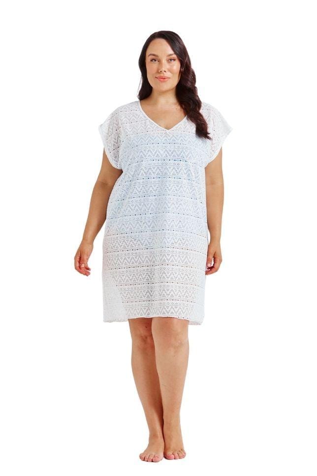white plus size beach kaftan