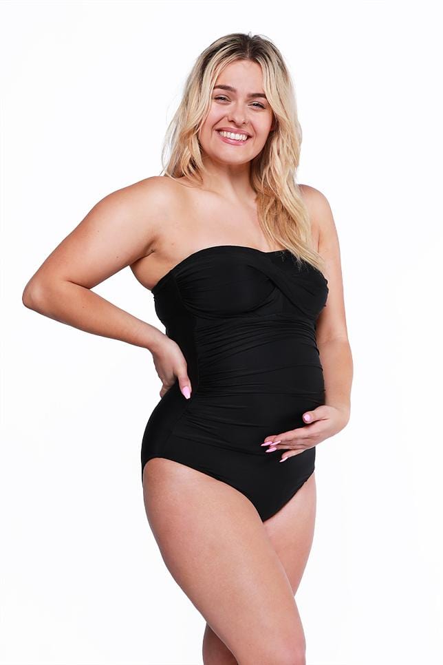 plus size maternity swimsuits black