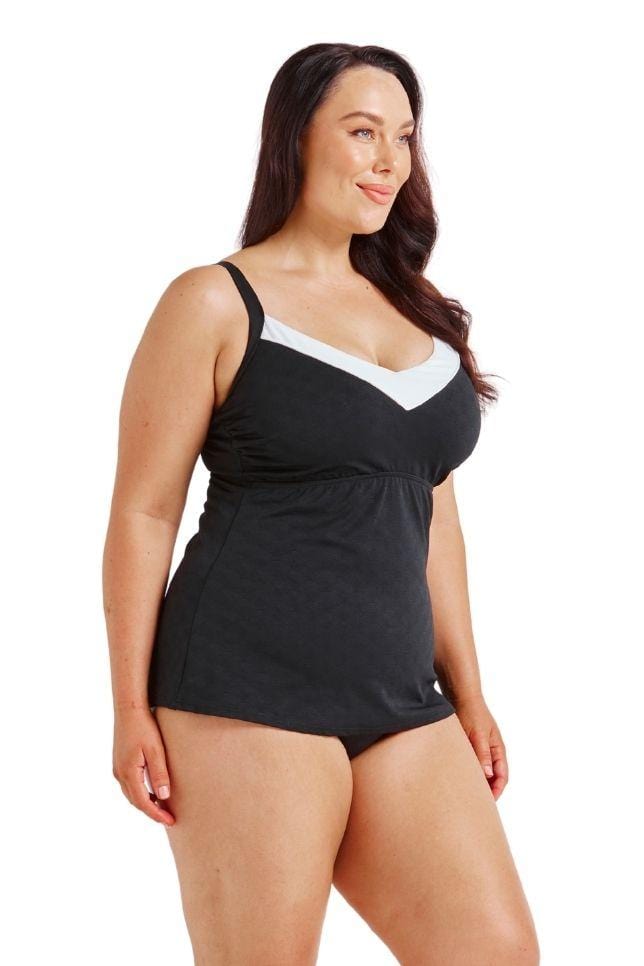 black and white underwire tankini australia