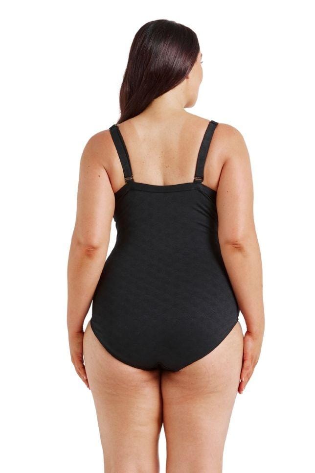 black underwire one piece swimwear