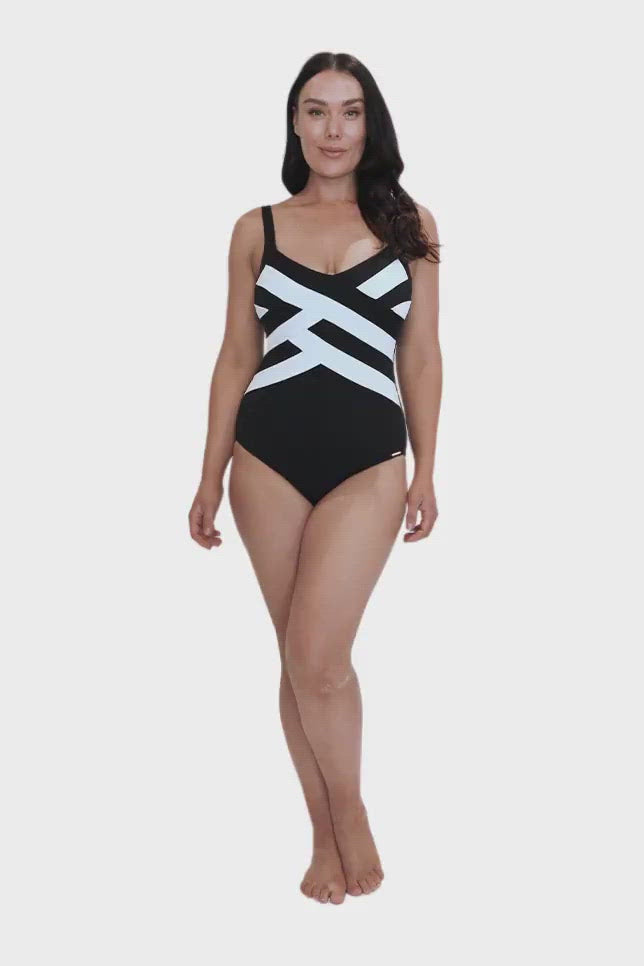 black and white texture one piece