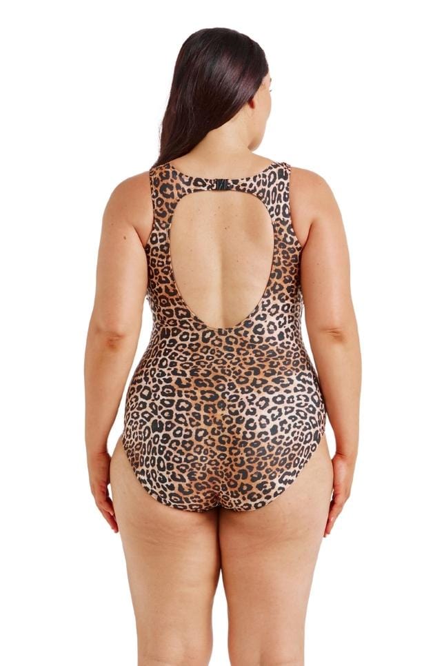 Print One Piece Swimsuit Swimwear Animal Print Leopard