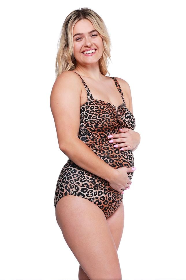leopard maternity swimsuit large breasts