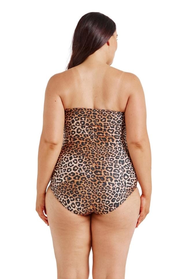 one piece swimwear leopard print