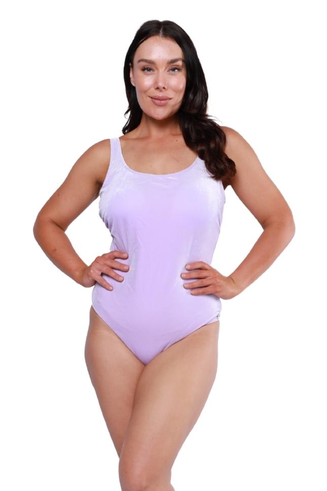 purple velvet high cut swimwear
