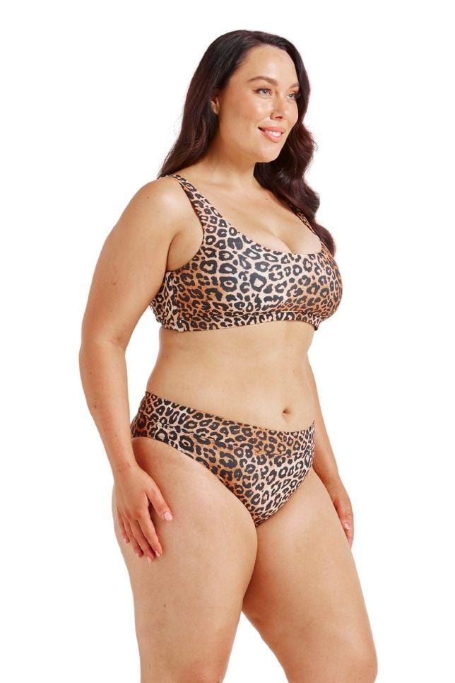 leopard print 2 way bikini top swimwear