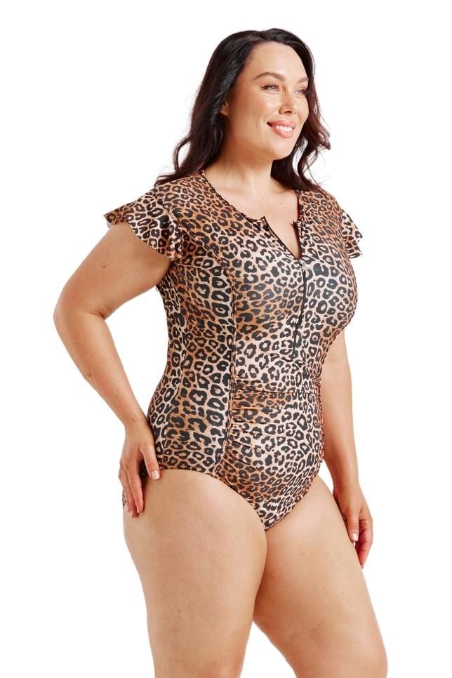 animal print sun safe swimwear
