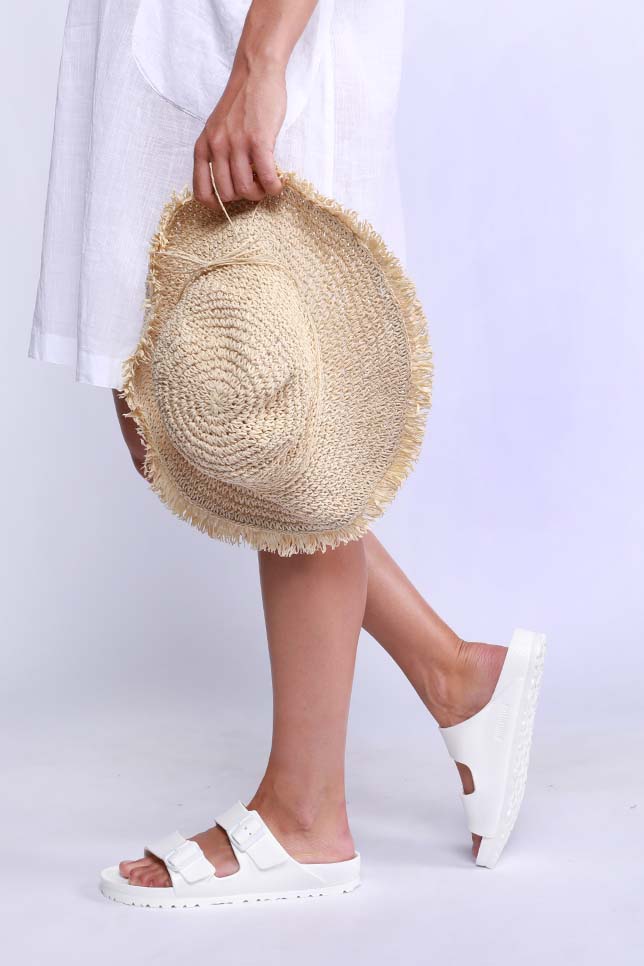 ladies white EVA birkenstock slides