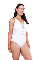 white corset one piece swimwear